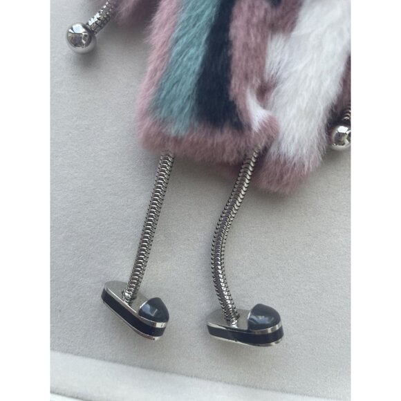 Fendi Roma Mink Fur & Leather Karlito Keychain Bag Charm - Picture 2 of 8